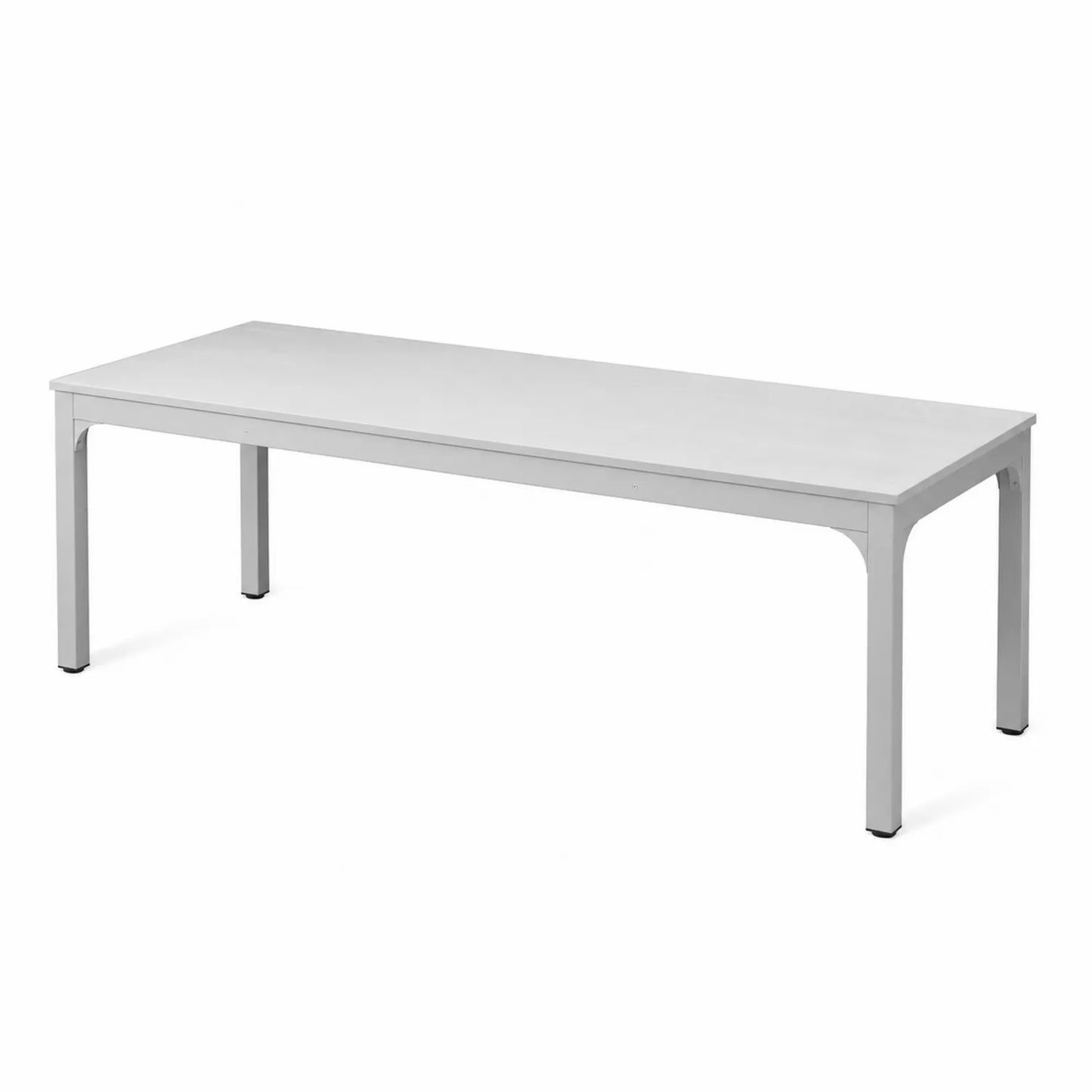 Mesa de comedor de acero blanco 200x90x75 cm