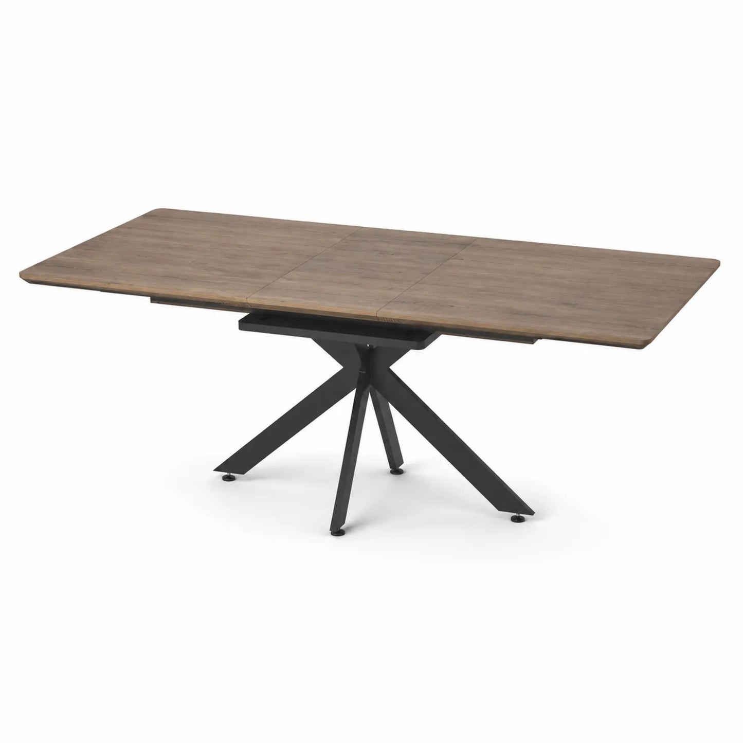 Mesa de comedor extensible de madera y metal 180-220x90x75 cm