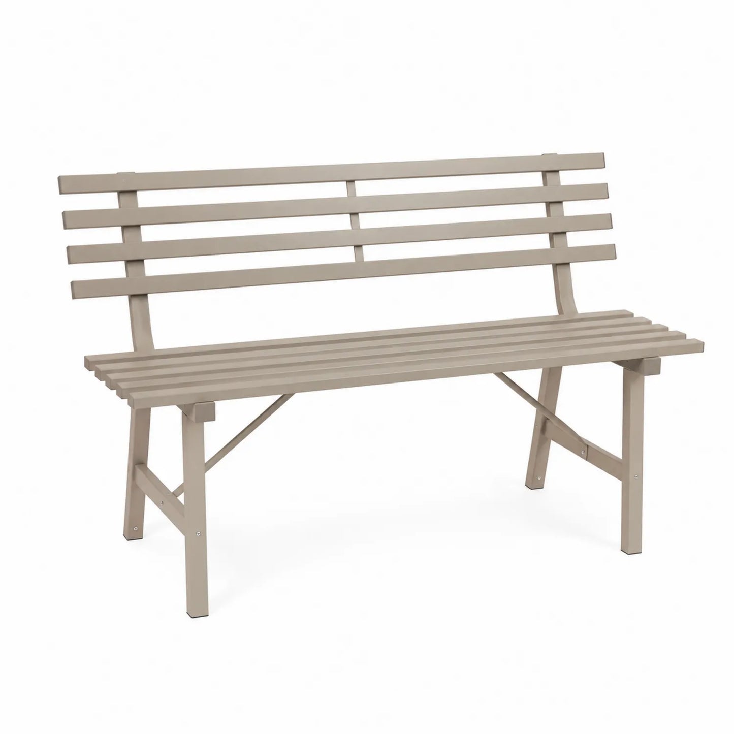 Banco de metal para exteriores beige 150x58x80 cm