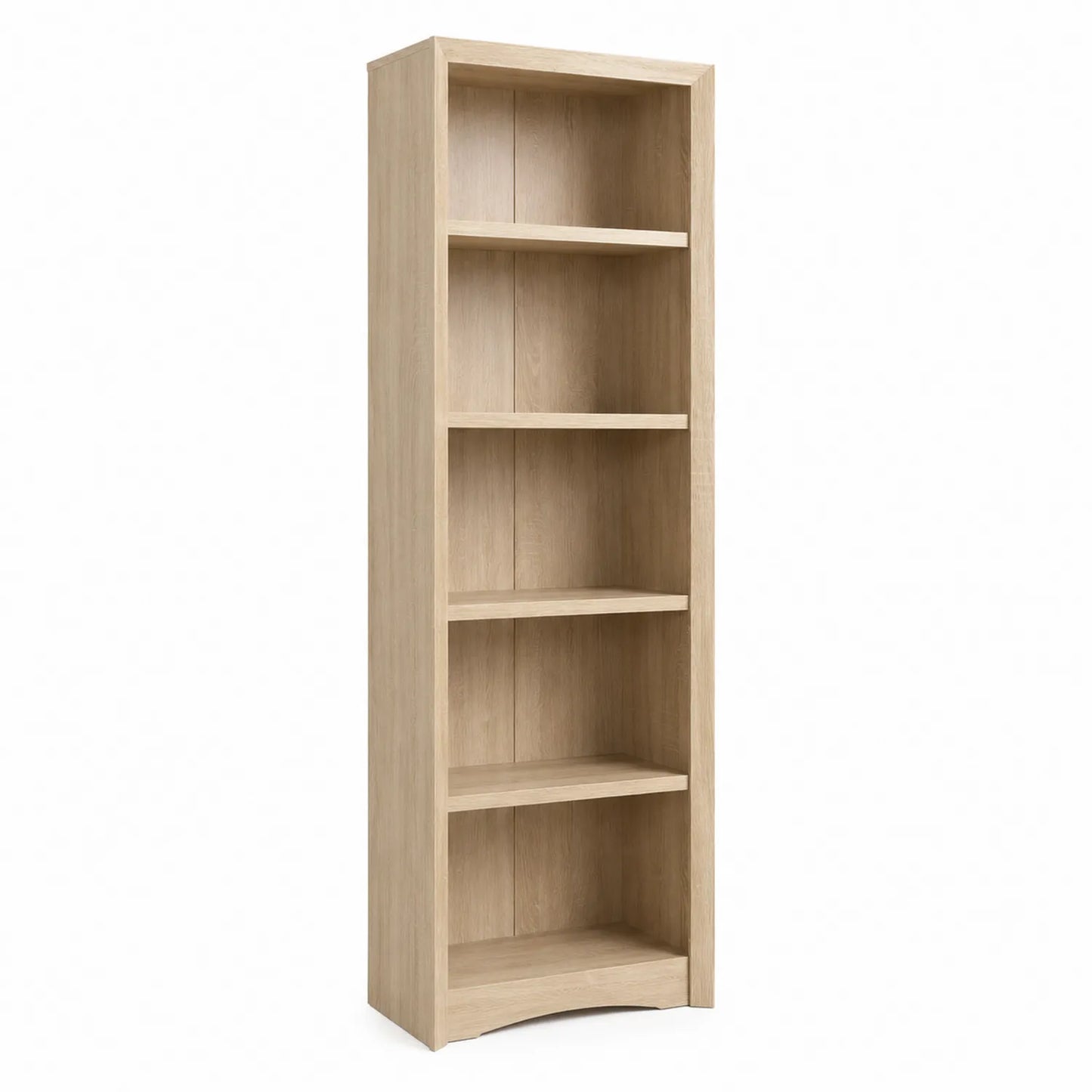 Estantería alta de madera chapada color Roble con 5 estantes