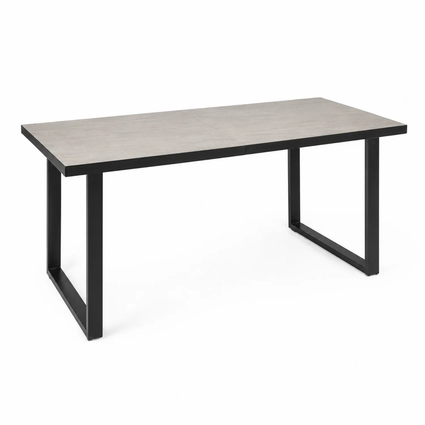 Mesa de comedor rectangular de metal y madera 180x90x75 cm