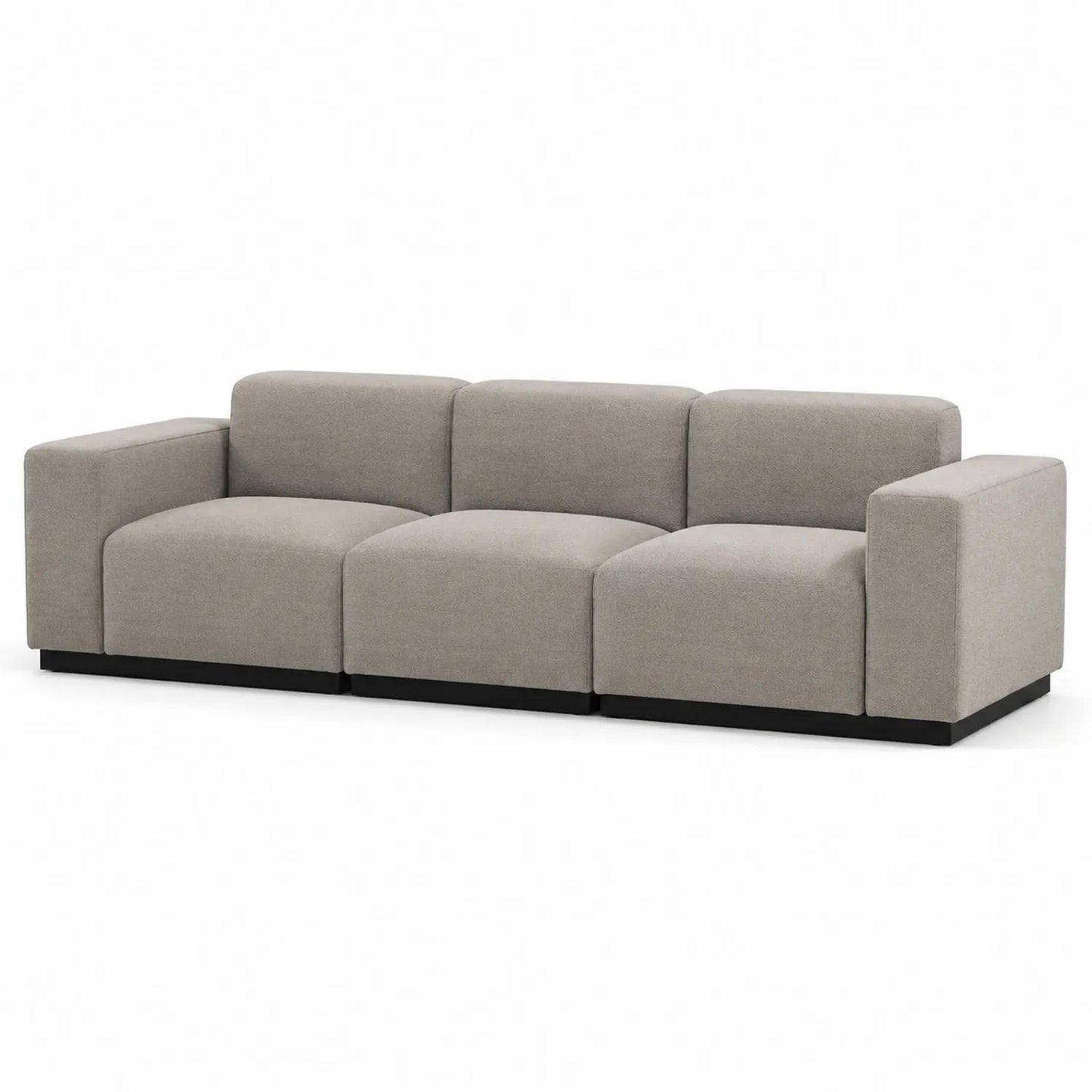 Sofá modular de tela gris 3 plazas