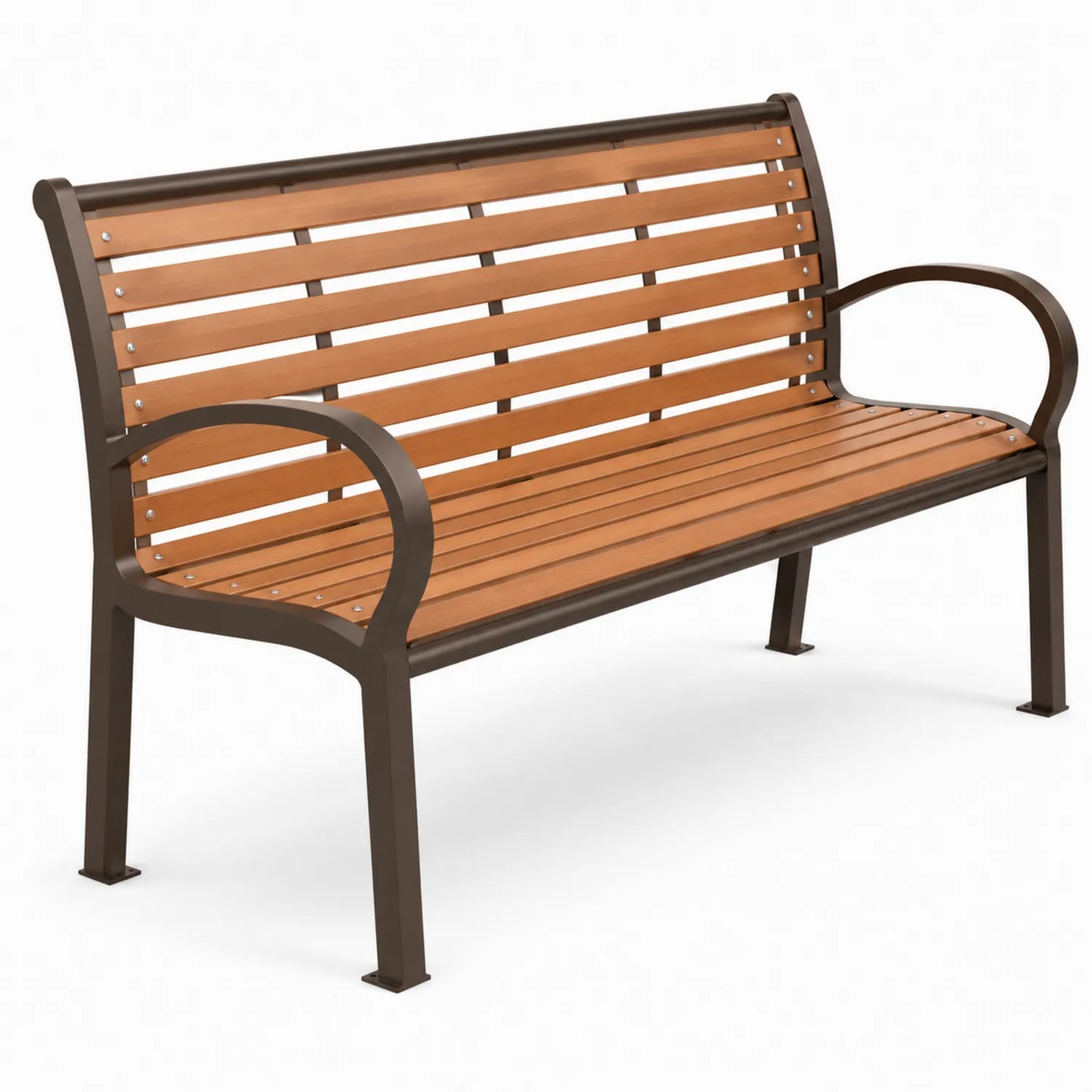 Banco de madera y metal para exteriores 120 cm