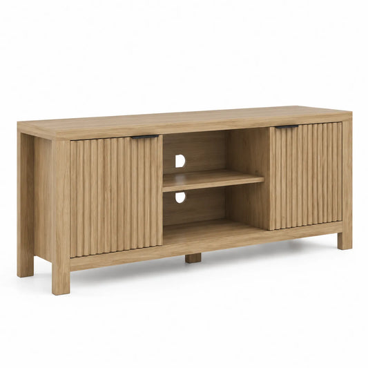 Mueble para TV de MDF con Puertas Correderas y Estantes 120x40x50cm