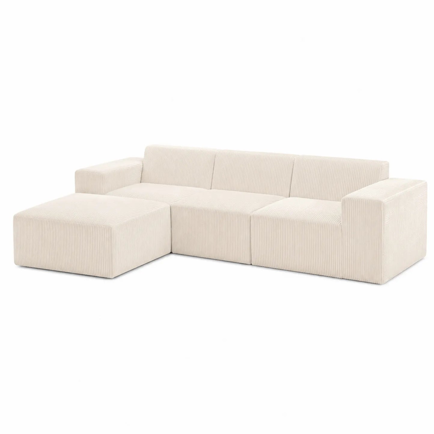 Sofá en L Modular de Pana Beige 320x160 cm