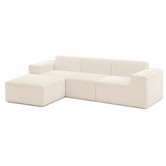 Sofá en L Modular de Pana Beige 320x160 cm